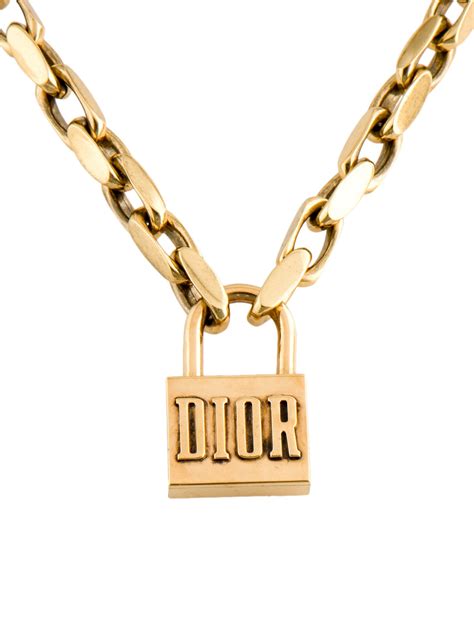 dior padlock necklace gold free shipping|Dior cd lock necklace 2023.